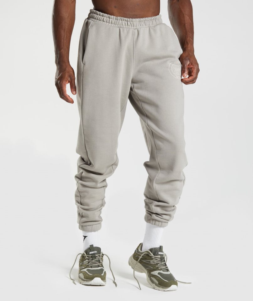 Men\'s Gymshark GS10 Year Jogger Light Grey | CA 3A018N